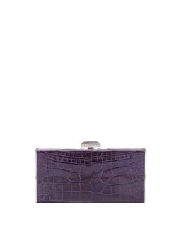 East West Rectangle Clutch Bag, Violet   Judith Leiber Couture