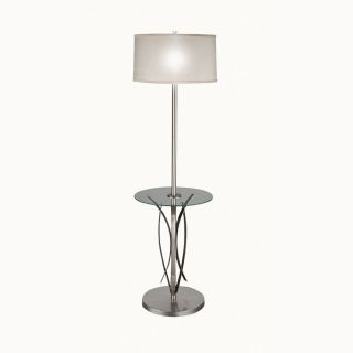 Westwood Collection 56 in 3 Way Brushed Nickel Indoor Floor Lamp with Fabric Shade