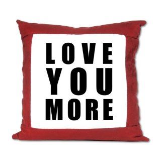  Love You More Suede Pillow   Standard Red  