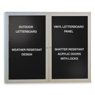Ghent Outdoor Enclosed Letterboards,2 Door,4x3,Aluminum Frame GHEPA23648BXBK