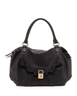 Daniela Turn Lock Satchel Bag, Black   V Couture by Kooba