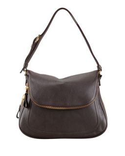 Jennifer Medium Leather Shoulder Bag, Brown   Tom Ford