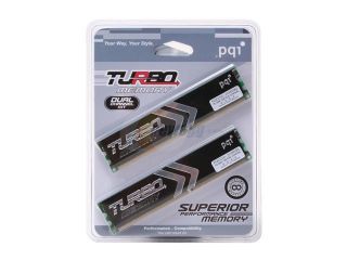 PQI TURBO 2GB (2 x 1GB) 184 Pin DDR SDRAM DDR 400 (PC 3200) Dual Channel Kit Desktop Memory Model PQI3200 2048DBL