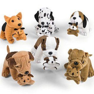 Plush Dogs Holding Puppies (1 dz) Toys & Games