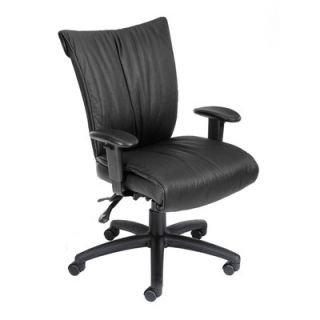 Boss Office Products Mid Back LeatherPlus Office Chair B756 Seat Slider Incl