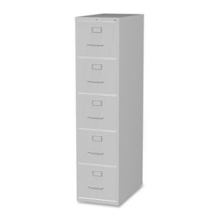 Lorell 5 Drawer  File Cabinet 4849 Finish Light Gray