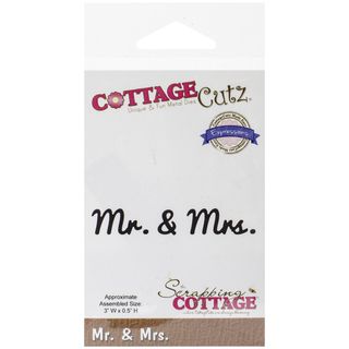 Cottagecutz Expressions Die 3inx.5in mr.   Mrs.