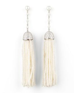 Seed Pearl and Diamond Tassel Earrings   Ivanka Trump