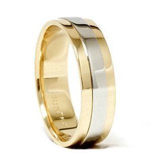 Mens 950 Platinum & 18K Gold Two Tone Wedding Band New Jewelry