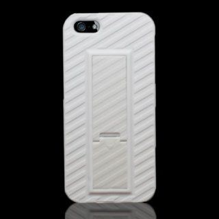 CoverON� HYBRID Dual Soft WHITE TPU and Heavy Duty Hard WHITE Cover w/ Kickstand for Apple Iphone 5S / 5 [WCF916] Cell Phones & Accessories