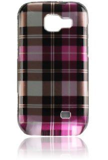 Samsung Transform / M920 Crystal Design Case   Hot Pink Checker Design Cell Phones & Accessories