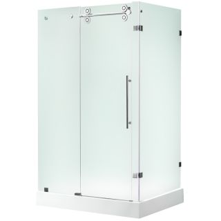 VIGO Frameless Showers 79.875 in H x 48.125 in W x 36.125 in L Stainless Steel Rectangle 3 Piece Corner Shower Kit