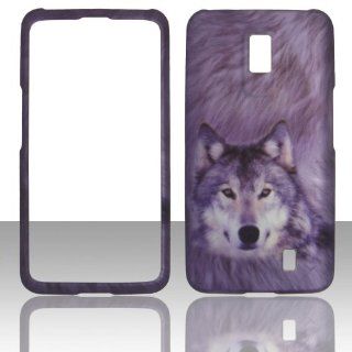 2D Snow Wolf LG Spectrum / Revolution 2 II / VS920 Verizon Case Cover Phone Snap on Cover Cases Faceplates Cell Phones & Accessories