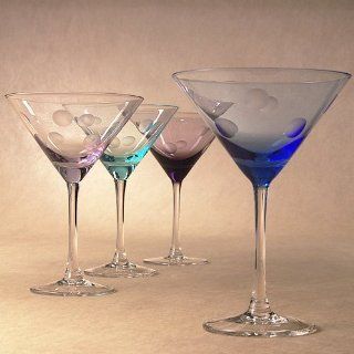 Marquis by Waterford Watercolor Martini Polka Dot Glasses  Set of 4 Kitchen & Dining