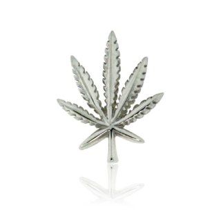 .925 Sterling Silver Cannabis Marijuana Leaf Pendant Jewelry
