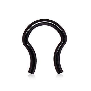 316L Surgical Steel Blackline Spetum Retainer   14G (1.6mm)   Sold Individually Body Piercing Rings Jewelry