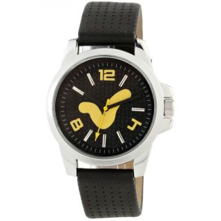 Voi Mens Black Strap Yellow Logo Watch      Clothing