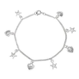 Bling Jewelry Shell Starfish Nautical Sea of Life Charm Bracelet Sterling Silver Jewelry