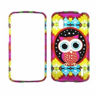 2D Colorful Owl LG Nexus 4 E960 T Mobile Case Cover Hard Case Snap on Rubberized Touch Protector Faceplates Cell Phones & Accessories