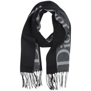Christian Dior Womens Wool Mix Scarf    Black/White      Clothing