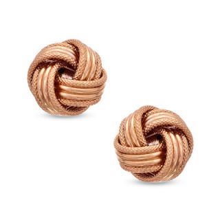 Large Love Knot Stud Earrings in 14K Rose Gold   Zales