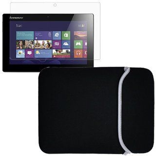 BIRUGEAR Black Slim fit Neoprene Sleeve Carrying Case with Screen Protector for Lenovo IdeaPad Miix 10   10.1'' Windows 8 Tablet Computers & Accessories