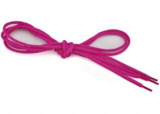 TopTie Half Round Shoelaces, Bright Pink, Breast Cancer Awareness Color Shoes