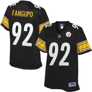 Pro Line Womens Pittsburgh Steelers Loni Fangupo Team Color Jersey   Black  Sports Fan Apparel  Sports & Outdoors