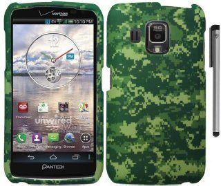 Green Camo Design Hard Cover Case with ApexGears Stylus Pen for Pantech Perception ADR930L by ApexGears Cell Phones & Accessories