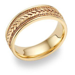 Braided Wedding Band Ring   14K Gold Jewelry