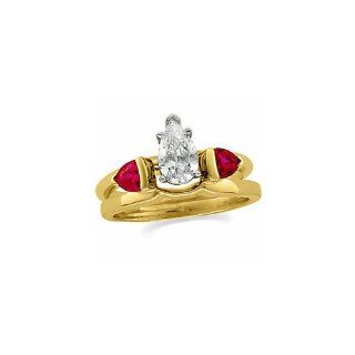 14K Yellow Gold   Genuine Ruby Solitaire Enhancer Other Jewelry