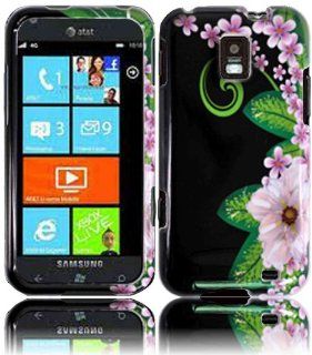  Green Flower Hard Case Cover for Samsung Focus S i937 Cell Phones & Accessories