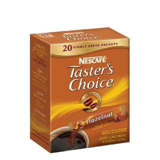 Nescafe Taster's Choice Hazelnut Instant Coffee Beverage   20 CT  Instant Coffee  Grocery & Gourmet Food