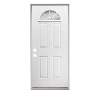 ReliaBilt Fan Lite Prehung Inswing Steel Entry Door (Common 36 in x 80 in; Actual 37 in x 81 in)