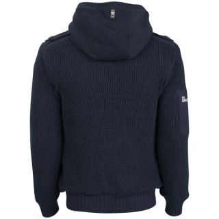 Crosshatch Mens Darksons Fur Lined Hooded Knit   French Navy      Mens Clothing