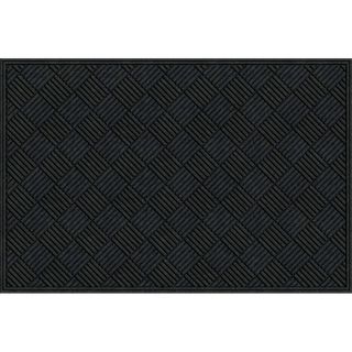 Apache Mills, Inc. 48 in x 72 in Textures Crosshatch Onyx Door Mat