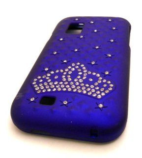 Samsung Galaxy S S950c 950c Showcase BLUE PRINCESS CROWN BLING GEM JEWEL HARD Case Skin Cover Mobile CellPhone Phone Accessory Protector Straight Talk Cell Phones & Accessories