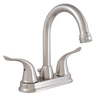 LDR 950 44002BN Lavatory Faucet Dual Wing Handle Gooseneck with Popup Brushed, Nickel   Bathroom Sink Faucets  
