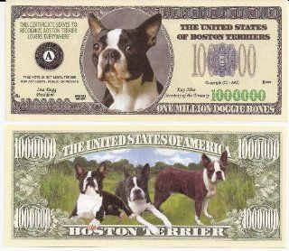 Boston Terrier Dog $Million Dollar$ Novelty Bill Collectible 