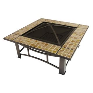 36 Square Amber Glass Fire Pit