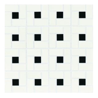 American Olean Alameda White and Black Dot Glazed Porcelain Mosaic Indoor/Outdoor Wall Tile (Common 12 in x 12 in; Actual 11.81 in x 11.81 in)