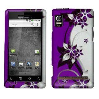 Purple/Silver Vines Texture Faceplate Hard Plastic Protector Snap On Cover Case For Motorola Droid 2 A955 Cell Phones & Accessories