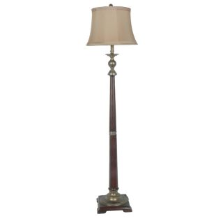 Absolute Decor 64 in Taupe Washed Bronze Indoor Floor Lamp with Fabric Shade