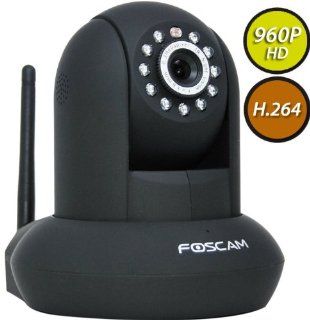 Foscam FI9831W (Black) 1.3 Megapixel (1280x960p) H.264 Wireless/Wired Pan/Tilt IP Camera with IR Cut Filter   26ft Night Vision and 2.8mm Lens (70 Viewing Angle)   Black  Camera & Photo