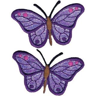 Wrights Iron On Appliques Iridescent Butterflies 2 7/8x1 1/4" 2/P