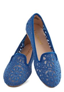 Morning, Noon, and Flight Flat in Blue  Mod Retro Vintage Flats