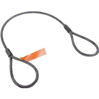 Mazzella Mechanical Splice Wire Rope Sling, Eye and Eye, 6 x 25 IWRC, 10' Length, 1/2" Diameter, 8" Eyes, 5000 lbs Vertical Load Capacity Industrial Wire Rope Slings