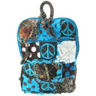Patchwork Camo Camouflage Deer Chevron Small Backpack Purse Blue (Blue Chevron Deer Small Backpack Purse) Clothing