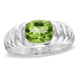 Oval Peridot Fashion Ring in Sterling Silver   Zales