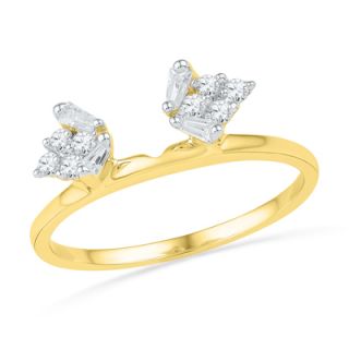 CT. T.W. Baguette and Round Diamond Solitaire Enhancer in 10K Gold